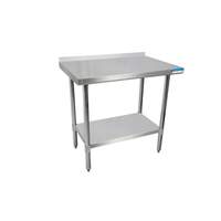BK Resources 48inx 24in Work Tble 18 GStainless Steel Top with 1.5 Rear Riser - SVTR-4824 