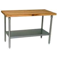 John Boos 60inx24in Work Table 1-3/4in Laminated Flat Top Galvanized Legs - HNS03 
