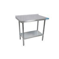 BK Resources 60inx30in Work Table 18G Stainless Steel Top with 1.5 Rear Riser - SVTR-6030 