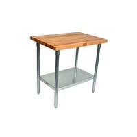 John Boos 36inx30in Work Table 1-3/4in Laminated Flat Top Galvanized Legs - HNS08 
