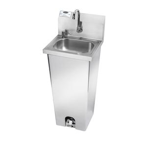 Krowne HS-14 15.75in Pedestal Hand Sink with Gooseneck Faucet & Foot Pedal 