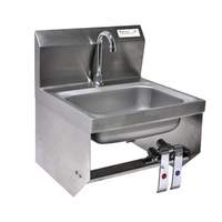 BK Resources Wall Mount Hand Sink With Deck Mount Faucet And Knee Valve - BKHS-D-1410-1-BKK-PG 
