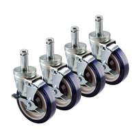 Krowne Metal Universal Wire Shelving Caster 5" Wheel w/ Brake Set of 4 - 30-151S