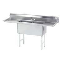 Advance Tabco 2 Comp. Sink 18inx24inx14in Bowls 18in Left & Right Drainboard - FC-2-1824-18RL-X 