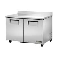 True 12cu.ft, stainless steel Two Section Worktop Cooler with Backsplash - TWT-48-HC 