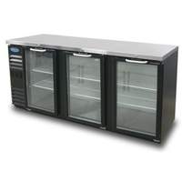 Nor-Lake 19.6 cu ft Refrigerated Back Bar Cabinet with 3 Glass Doors - NLBB72NG