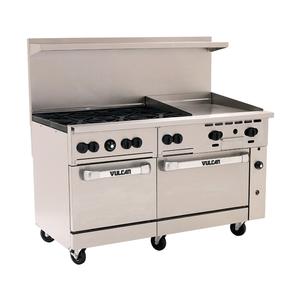 Vulcan 60in Endurance Series Range with 6 Burners 2 Ovens 24in Griddle - 60SS-6B24GN 