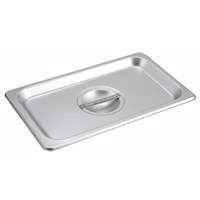 Winco 1/4 Size Stainless Steel Solid Steam Table Pan Cover - SPSCQ 