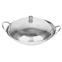 Thunder Group 8in Diameter Polished Stainless Steel Wok Serving Dish - SLWK008 