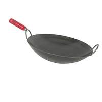 Thunder Group 14in Iron Wok with Riveted Wooden Handle - IRWC006 