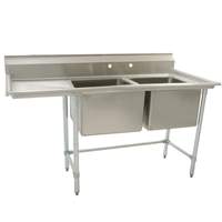 Eagle Group S14 Series 2-Compartment Stainless Steel Sink-20inx20in Bowls - S14-20-2-18L-SL 