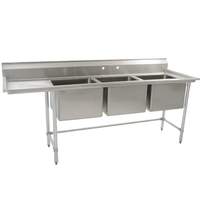 Eagle Group S14 Series 3-Compartment Stainless Steel Sink-20inx20in Bowls - S14-20-3-18L-SL 