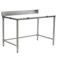 Eagle Group 120"Wx24"D Boning Table with 4in Stainless Steel Backsplash - BT24120S 