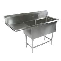 John Boos 2 Compartment 18in x 24in Stainless Steel Pro-Bowl Sink - 2PB18244-1D30L 