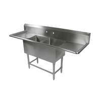 John Boos 2 Compartment 30" x 24" Stainless Steel Pro-Bowl Sink - 2PB30244-2D30