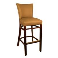 H&D Commercial Seating Cashew Fully Upholstered Back & Seat Rest. Wood Bar Stool - 8600BFUB 