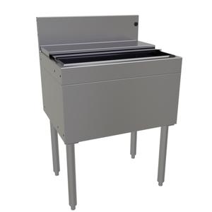 Glastender 24inx19in Stainless Steel Underbar Ice Bin with 67lb Capacity - IBA-24-CP10 
