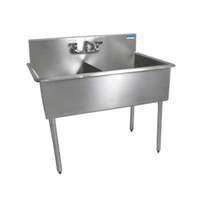 BK Resources 2 Compartment Budget Sink 18in x 18in Stainless Steel - BK8BS-2-18-12 