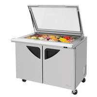 Turbo Air 18 Pan 15 CuFt Glass Top Refrigerated Prep Table - TST-48SD-18-N-GL