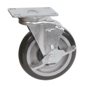 BK Resources 5SBR-1PT-PLY-TLB Plate Caster 5" Diameter w/ 2-3/8" x 3-5/8" Top Plate