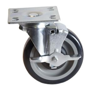 BK Resources 5SBR-UP3-PLY-TLB Plate Caster 5" Diameter with 3-1/2" x 3-1/2" Top Plate