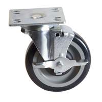 BK Resources Plate Caster Kit 5" Diameter with 3-1/2" x 3-1/2" Top Plate - 5SBR-UP3-PLY-TLB-PS4