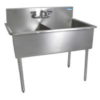 BK Resources 51inx27-1/2in Two Compartment Stainless Steel Budget Sink - BK8BS-2-24-12 