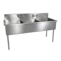 BK Resources 75"x27-1/2" Three Compartment Stainless Steel Budget Sink - BK8BS-3-24-12