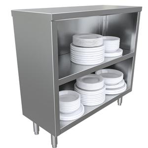 BK Resources BKDC-1536 36"W x 15"D Stainless Steel Open Front Dish Cabinet 