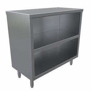 BK Resources BKDC-1836 36"W x 18"D Stainless Steel Open Front Dish Cabinet 