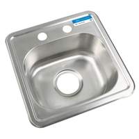 BK Resources One Compartment 15-1/16inx15-1/16"StainlessSteel Drop-In Sink - BK-DIS-1515 