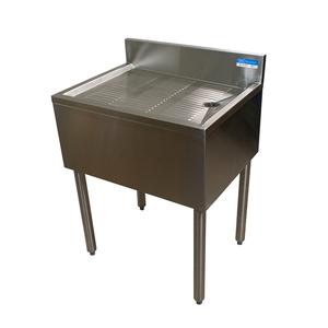 BK Resources UB4-18-DB24 24"W x 18-1/4"D Stainless Steel Underbar Drainboard