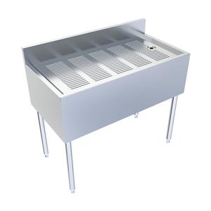 BK Resources UB4-18-DB36 36"W x 18-1/4"D Stainless Steel Underbar Drainboard