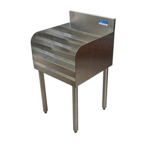 BK Resources UB4-18-LD18 18"Wx18-1/4"D Stainless Steel Underbar Liquor Bottle Display
