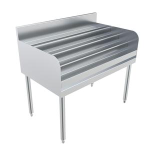BK Resources UB4-21-LD36 36"Wx21-1/4"D Stainless Steel Underbar Liquor Bottle Display