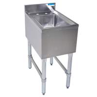 BK Resources 14-1/2"Wx21-1/4"D Stainless Steel Slimline Underbar DumpSink - BKUBS-1014HS-P-GS