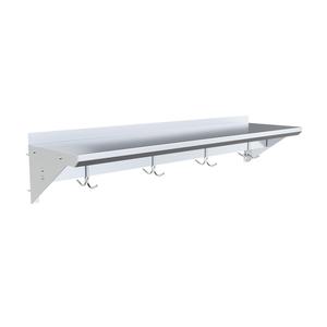 BK Resources BKWS-1248-PR 48"Wx12"D Stainless Steel Wall Mount Premium Overshelf 