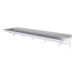 BK Resources BKWS-1260-PR 60"Wx12"D Stainless Steel Wall Mount Premium Overshelf 