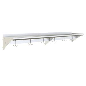 BK Resources BKWS-1272-PR 72"Wx12"D Stainless Steel Wall Mount Premium Overshelf 