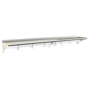 BK Resources BKWS-1284-PR 84"Wx12"D Stainless Steel Wall Mount Premium Overshelf 