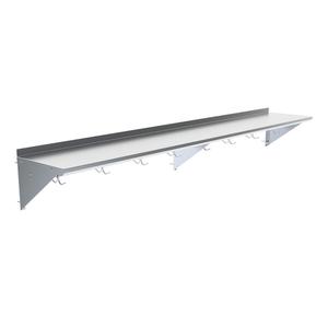 BK Resources BKWS-1696-PR 96"Wx16"D Stainless Steel Wall Mount Premium Overshelf 