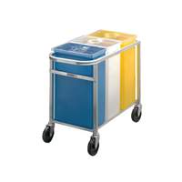 Channel Manufacturing Mobile Plastic Ingredient Cart w 3 Color Coded Bins - 123P