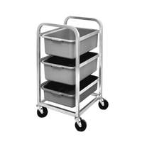 Channel Manufacturing Mobile Aluminum Bus Utility Cart w/ Three 5in deep Tubs - BBC-3