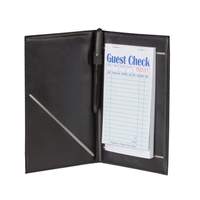 Winco 5-1/4" x 8-1/2" Guest Check Holder w/ Pen Loop - Black - CHK-2K