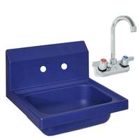 BK Resources Antimicrobial Plastic Hand Sink With 3in Faucet - APHS-W1410-BPG 
