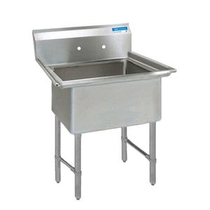 BK Resources BKS6-1-1620-14S 16inx20in One Compartment 16 Gauge Stainless Steel Sink 