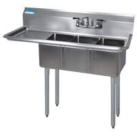 BK Resources 47-1/2"Wx19-13/16in (3) Compartment Convenience Store Sink - BKS-3-1014-10-15L 