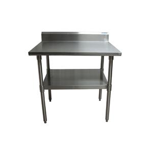BK Resources CVTR5-3630 36"W x 30"D 16 Gauge Stainless Steel Work Table with 5in Riser 