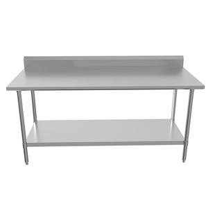 BK Resources CVTR5-7230 72"W x 30"D 16 Gauge Stainless Steel Work Table with 5in Riser 