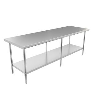 BK Resources CVT-9630 96"W x 30"D 16 Gauge Stainless Steel Work Table 